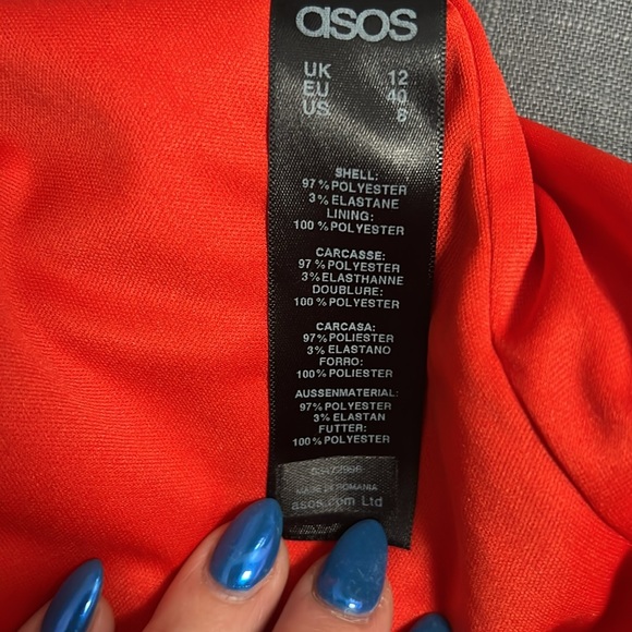 🟠 ASOS Petite Chic Red-Orange Crepe Midi Dress, size 8 - Picture 11 of 11